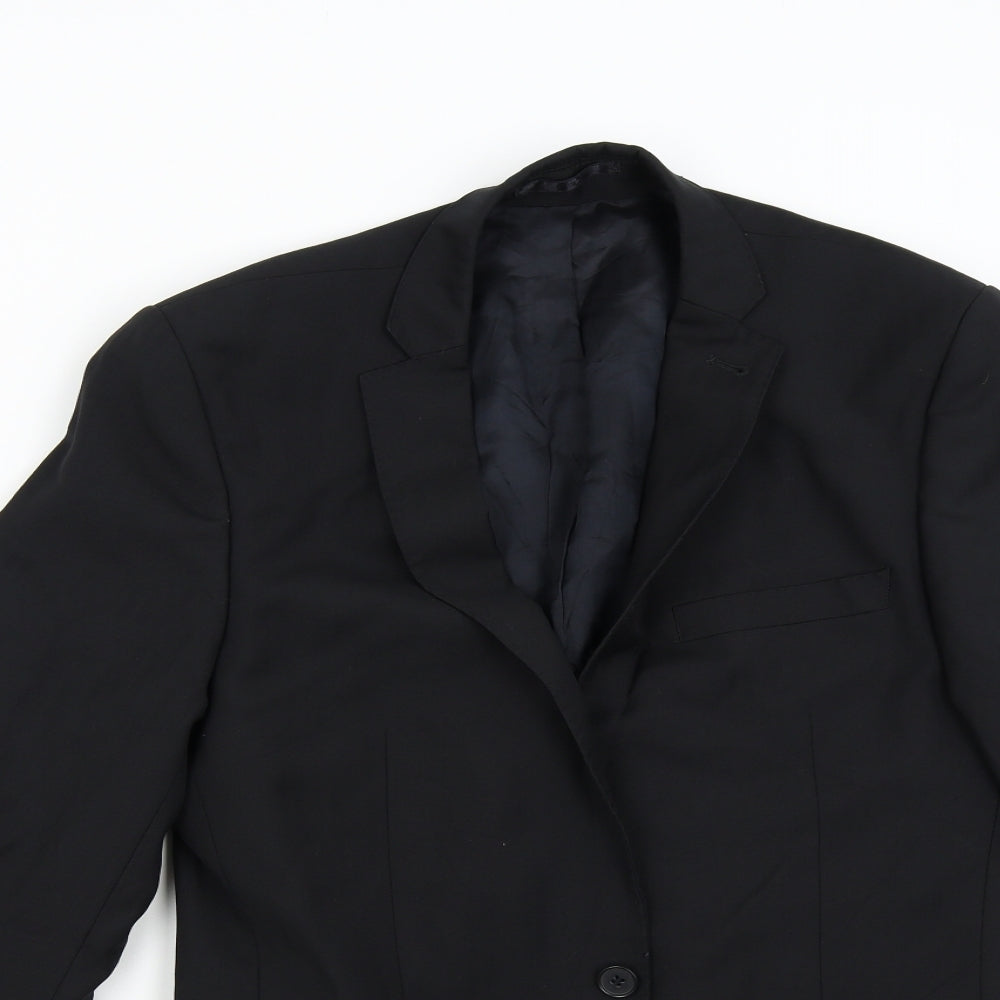 Mens UK Size 36 Racing Green Regular Black Suit Jacket