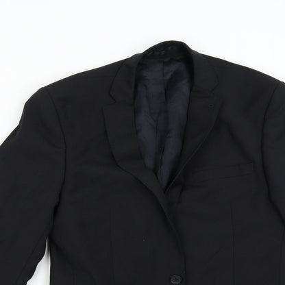Mens UK Size 36 Racing Green Regular Black Suit Jacket