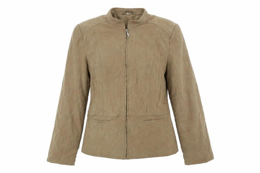 Front view of Isle women’s brown jacket, size UK 12