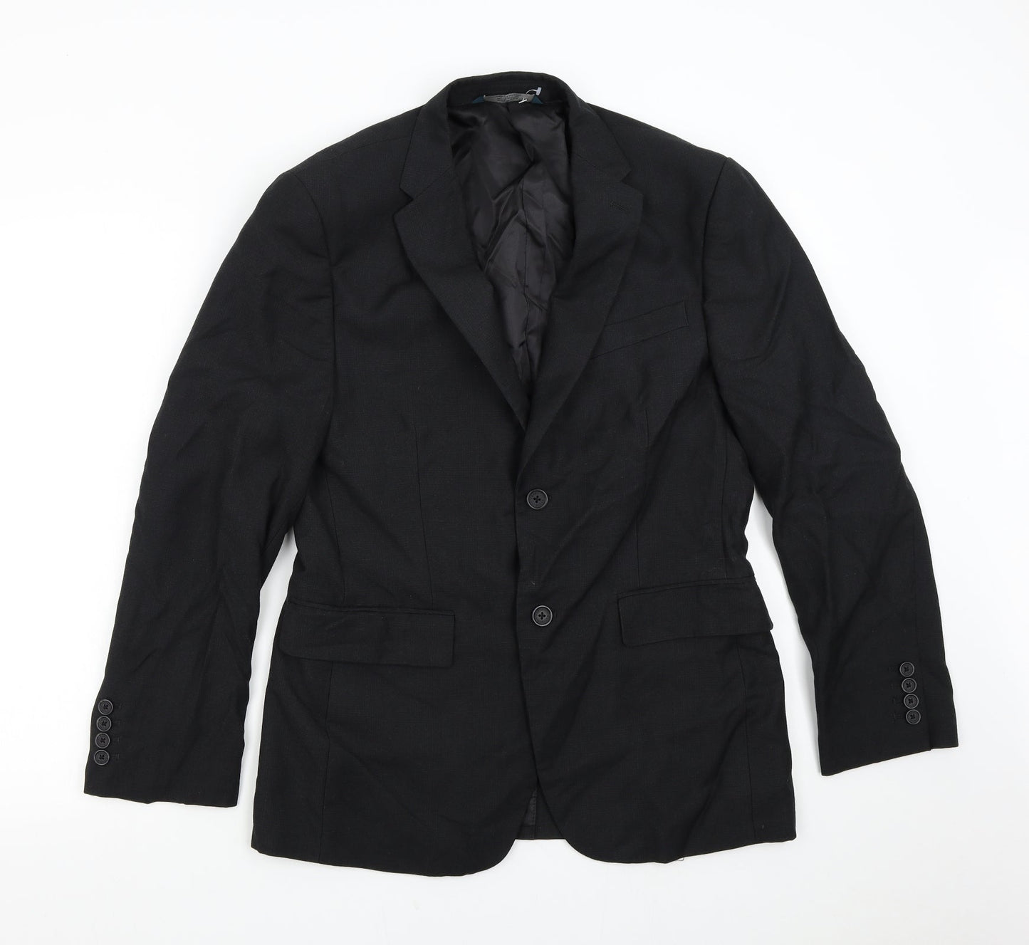 Mens UK Size 38 Perry Ellis Regular Black Suit Jacket