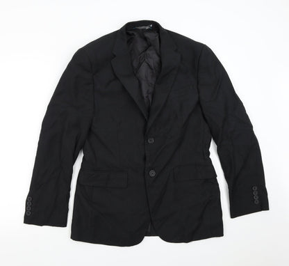 Mens UK Size 38 Perry Ellis Regular Black Suit Jacket
