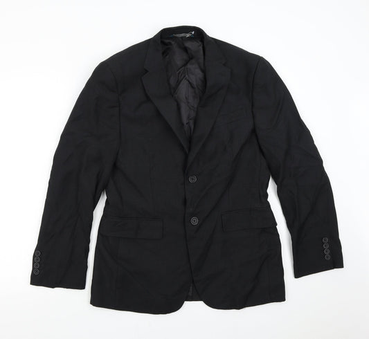 Mens UK Size 38 Perry Ellis Regular Black Suit Jacket