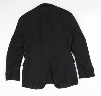 Mens UK Size 38 Perry Ellis Regular Black Suit Jacket