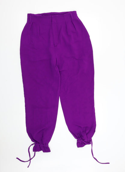 Womens UK Size 10 Preworn Regular Fit  Purple Trousers