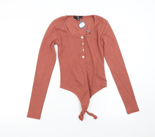 Missguided Womens Pink   Bodysuit One-Piece Size 6