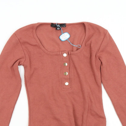 Missguided Womens Pink   Bodysuit One-Piece Size 6