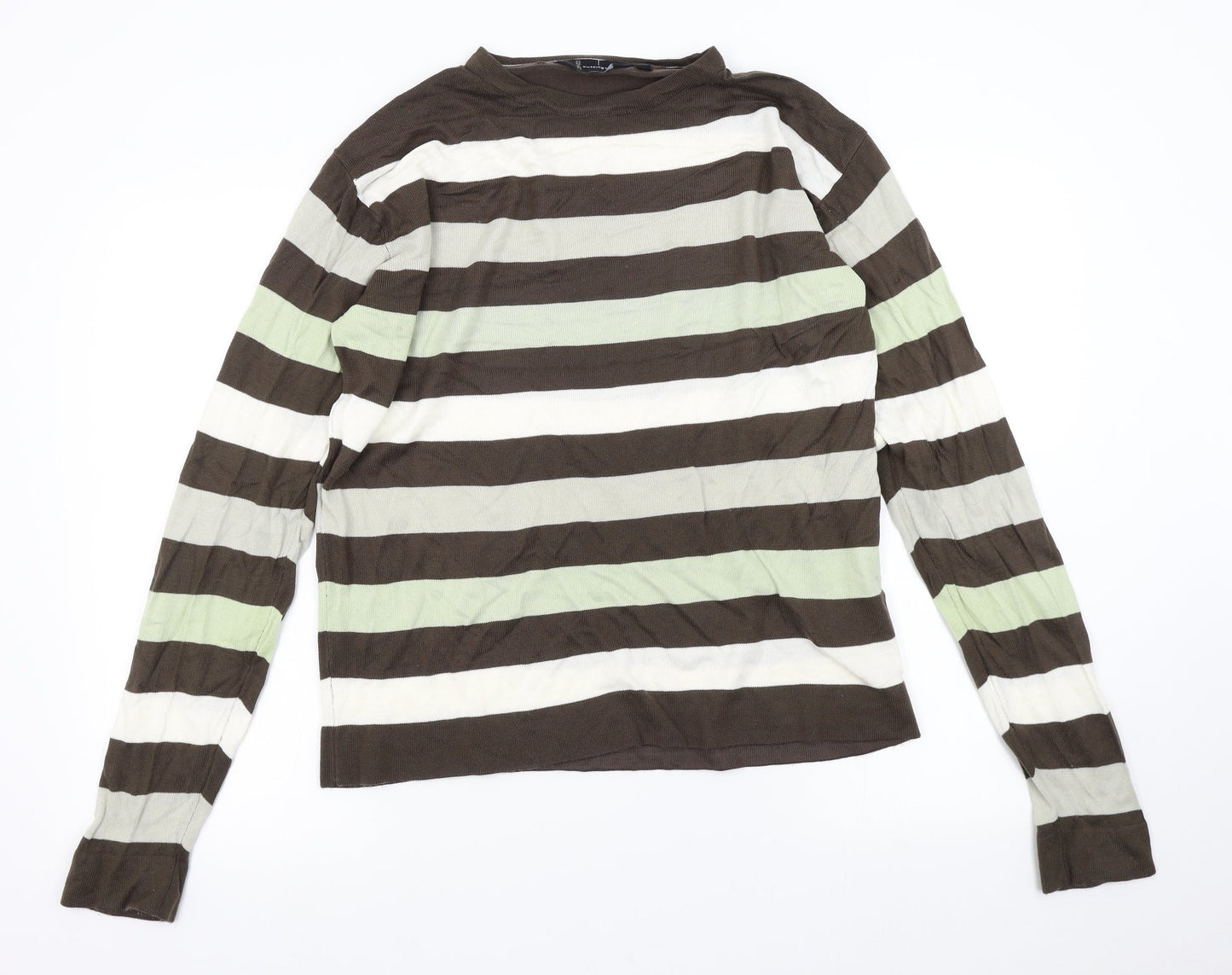 Cutting Edge Mens Multicoloured Striped Knit Pullover Jumper Size L