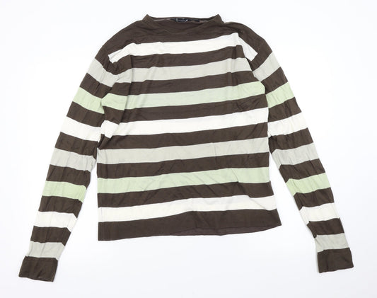 Cutting Edge Mens Multicoloured Striped Knit Pullover Jumper Size L