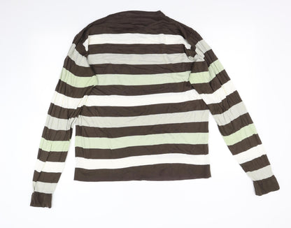 Cutting Edge Mens Multicoloured Striped Knit Pullover Jumper Size L