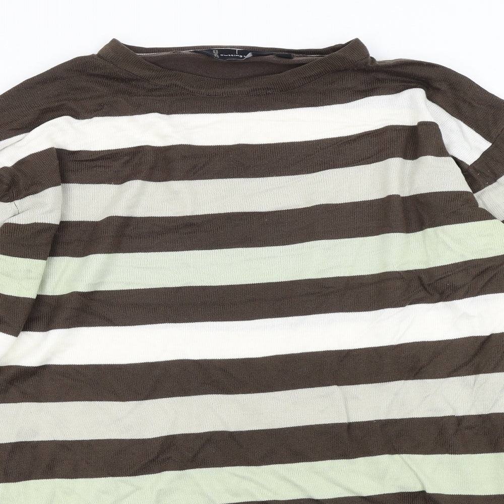 Cutting Edge Mens Multicoloured Striped Knit Pullover Jumper Size L