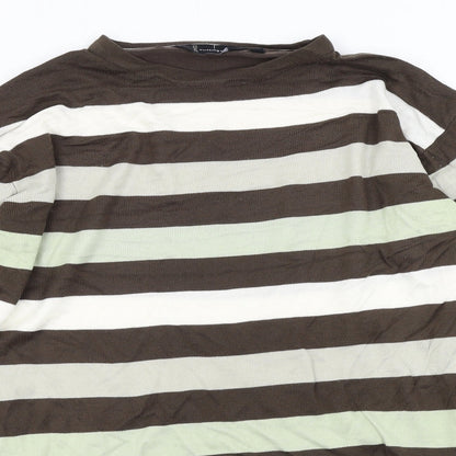 Cutting Edge Mens Multicoloured Striped Knit Pullover Jumper Size L