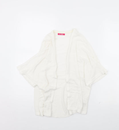yd Girls White   Cardigan Jumper Size 10 Years