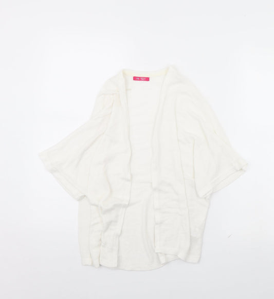 yd Girls White   Cardigan Jumper Size 10 Years