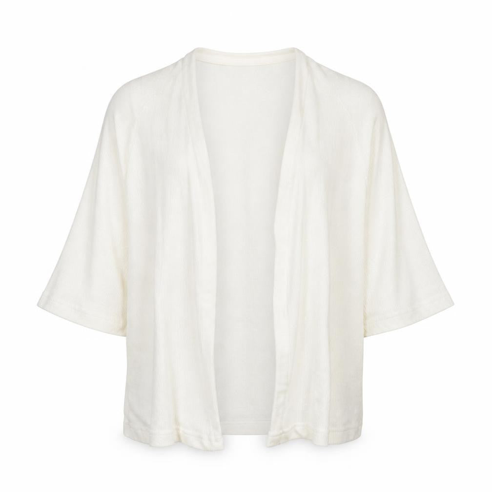 Front view of yd girls’ white cardigan jumper, size 10, years