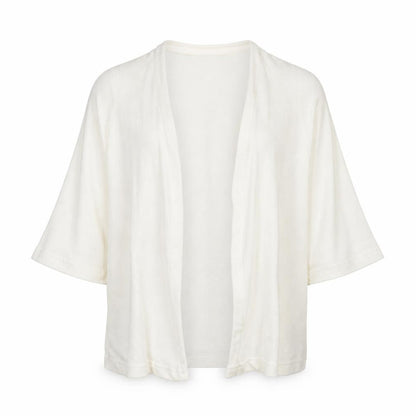 Front view of yd girls’ white cardigan jumper, size 10, years