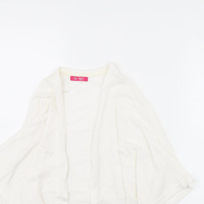 yd Girls White   Cardigan Jumper Size 10 Years