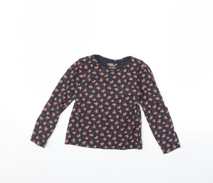 Young Dimension Girls Blue Floral  Basic T-Shirt Size 6 Years