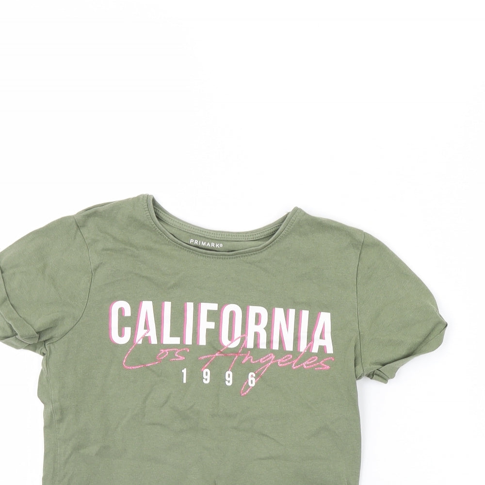 Primark Girls Green   Basic T-Shirt Size 8 Years  - California
