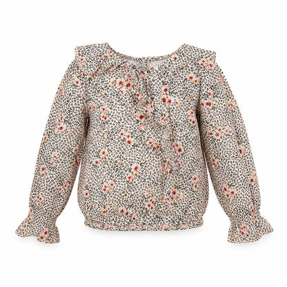 Primark Girls Pink Animal Print  Basic Blouse Size 7 Years