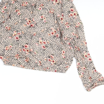 Primark Girls Pink Animal Print  Basic Blouse Size 7 Years