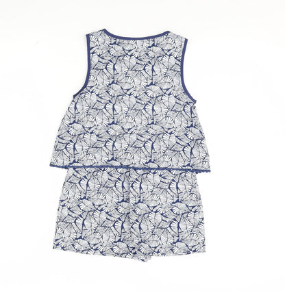 I Love Girls Wear Girls Blue Floral  Playsuit One-Piece Size 8 Years