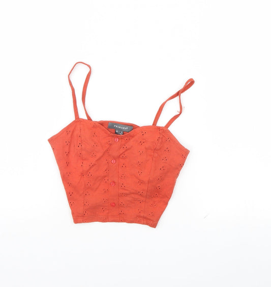 Primark Womens Orange   Cropped Tank Size 4