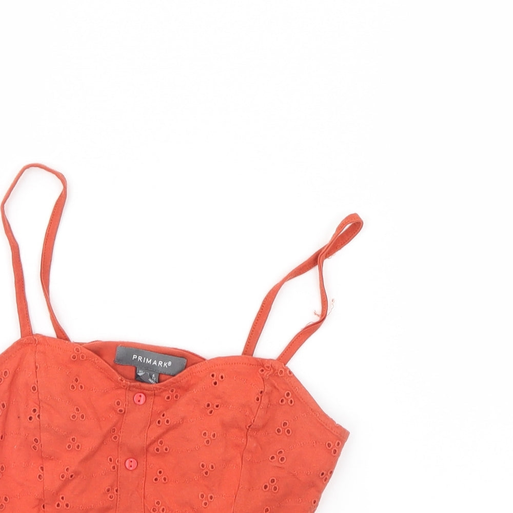 Primark Womens Orange   Cropped Tank Size 4