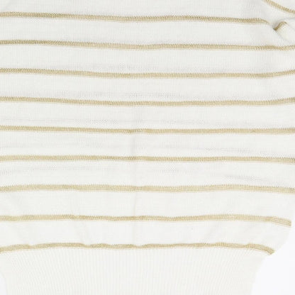 Alice & You Womens White Striped  Pullover Jumper Size 8