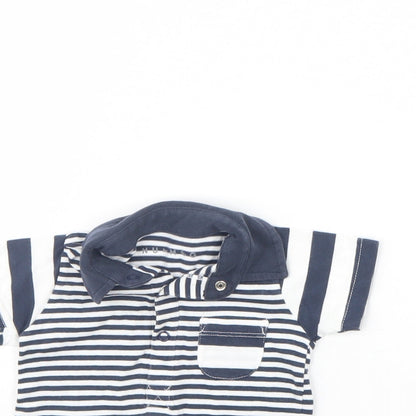 Nutmeg Baby Blue Striped  Basic Polo Size 3-6 Months
