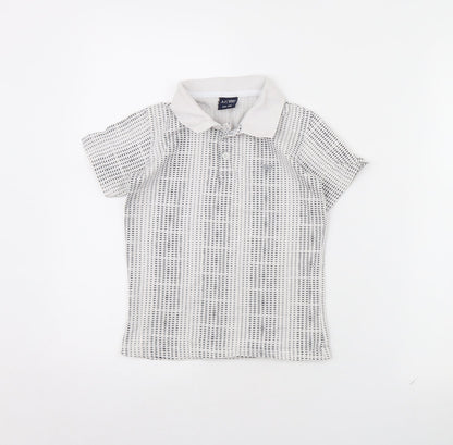 AJ Jeans Boys White Polka Dot  Basic Polo Size 9 Years