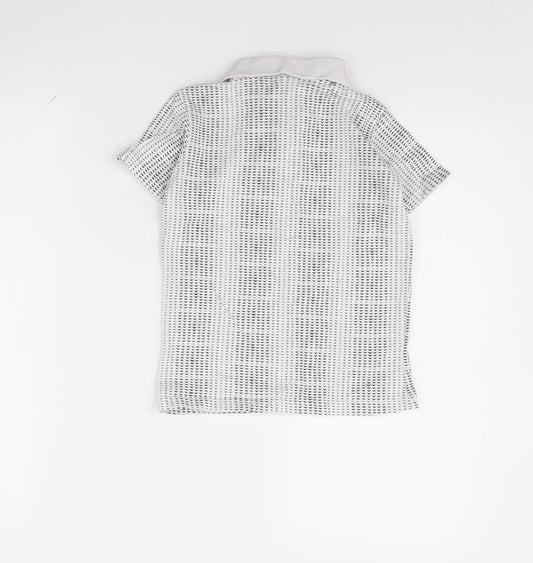 AJ Jeans Boys White Polka Dot  Basic Polo Size 9 Years