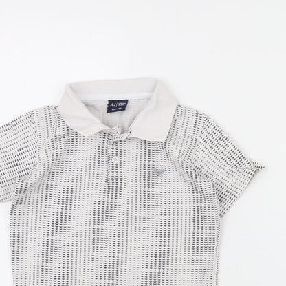 AJ Jeans Boys White Polka Dot  Basic Polo Size 9 Years