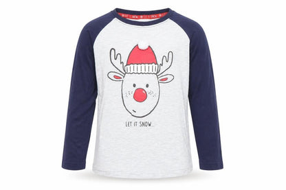 Preworn Boys Grey Solid   Pyjama Top Size 4 Years  - Christmas