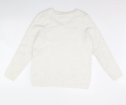 Womens UK Size M Esmara White Pullover Jumper
