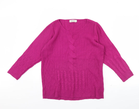 BASSINI Womens Pink   Pullover Jumper Size M