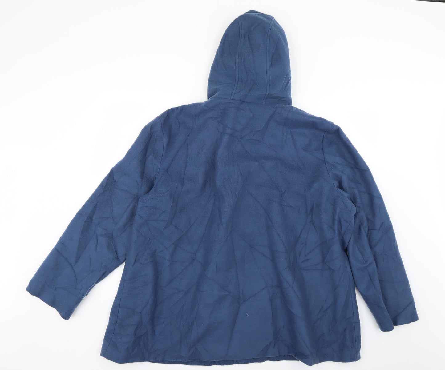 Womens UK Size XL anne de lancay Blue Overcoat