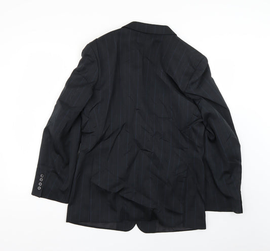 monarch Mens Blue Striped  Jacket Suit Jacket Size 34