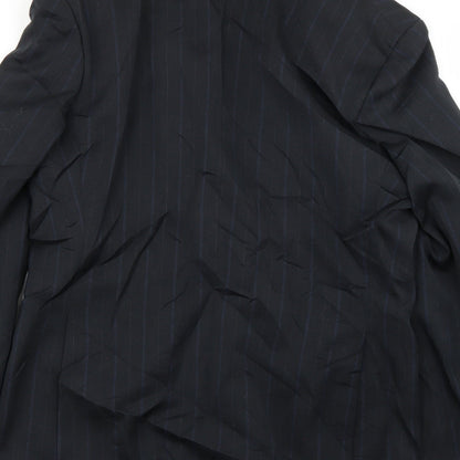monarch Mens Blue Striped  Jacket Suit Jacket Size 34