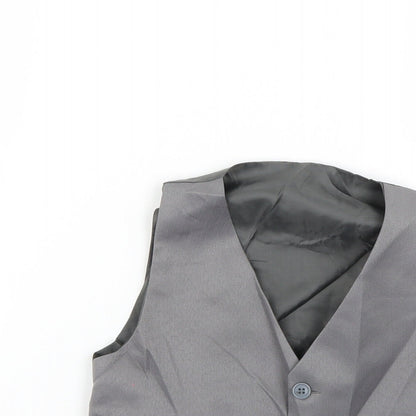Preworn Boys Grey   Overcoat Waistcoat Size 5 Years