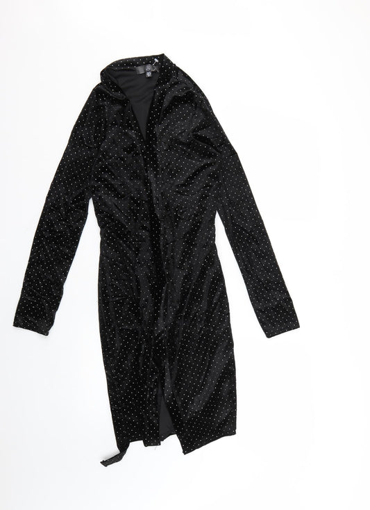Missguided Womens Black Polka Dot  Wrap Dress  Size 10