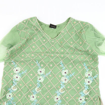 colours fashion Womens Green Geometric  Bodycon  Size L