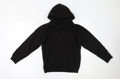 Awdis Boys Black   Pullover Hoodie Size 9-10 Years