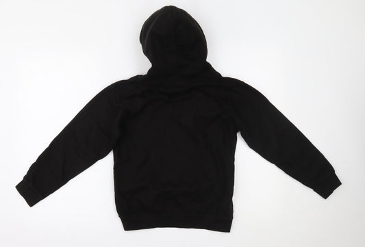 Awdis Boys Black   Pullover Hoodie Size 9-10 Years