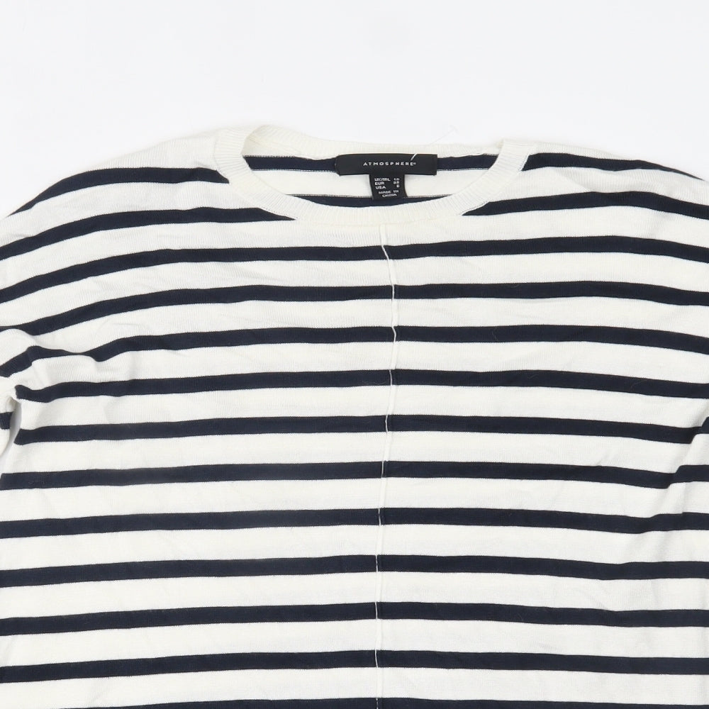 Primark Womens White Striped  Basic Blouse Size 10