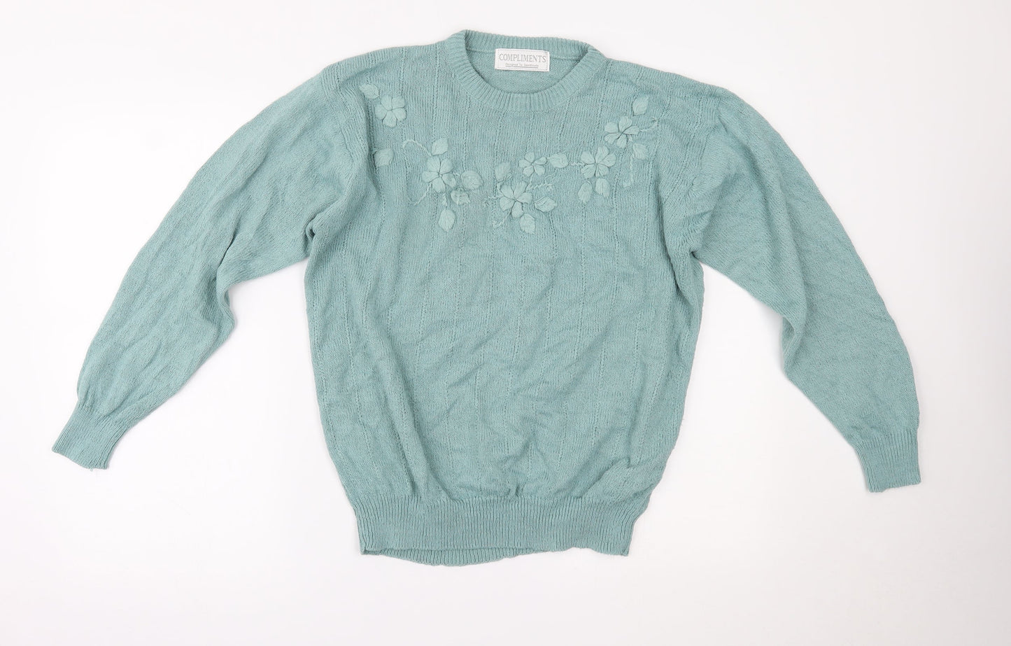 Womens UK Size M COMPLIMENTS Green Pullover Jumper