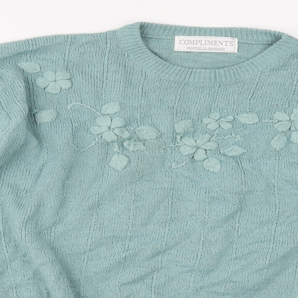 Womens UK Size M COMPLIMENTS Green Pullover Jumper