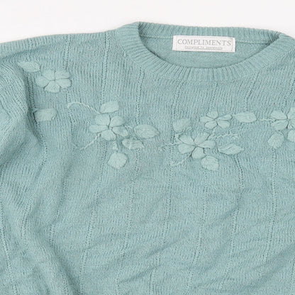 Womens UK Size M COMPLIMENTS Green Pullover Jumper