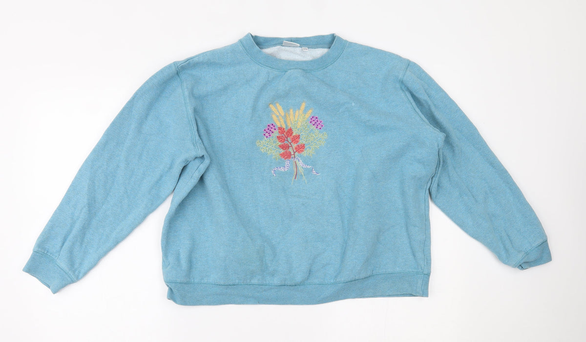 Additional front view of Damart women’s blue jumper, size UK 18