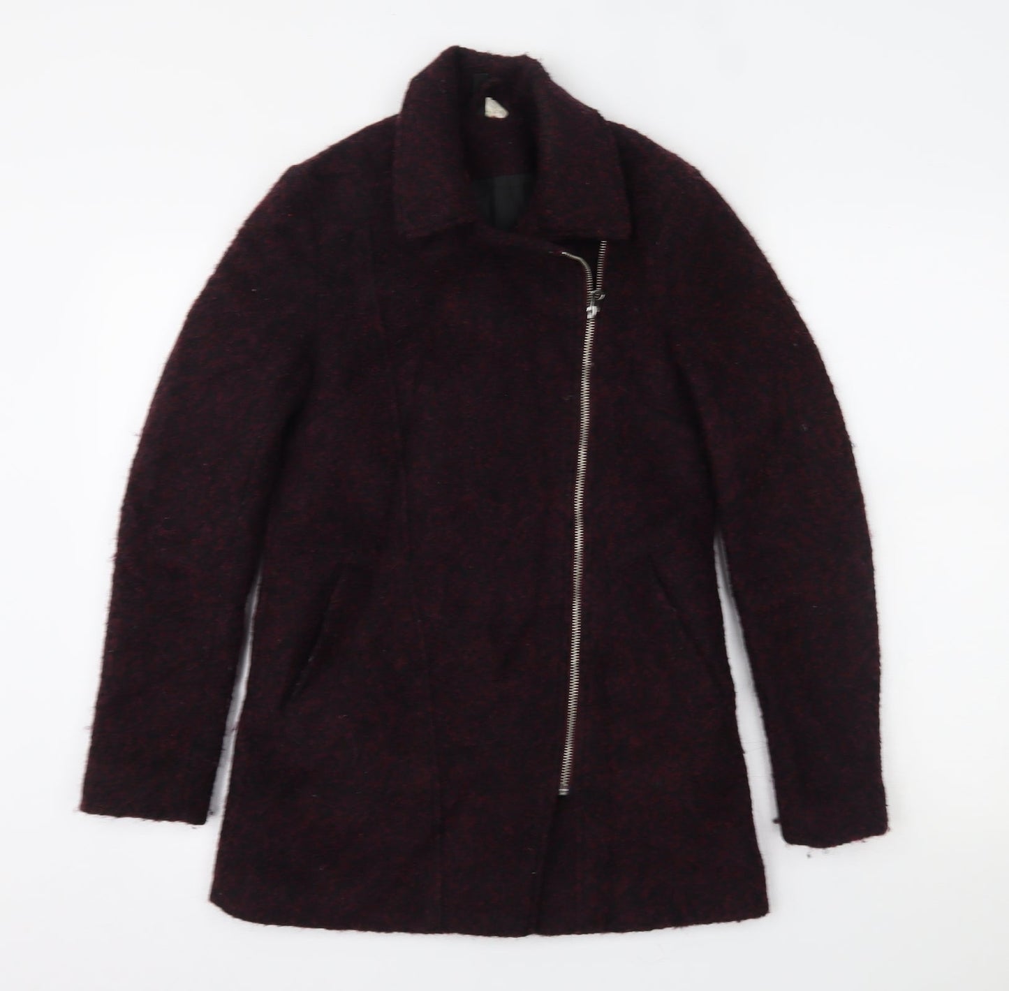Womens UK Size 4 H&M Purple Overcoat