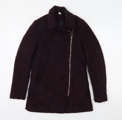 Womens UK Size 4 H&M Purple Overcoat